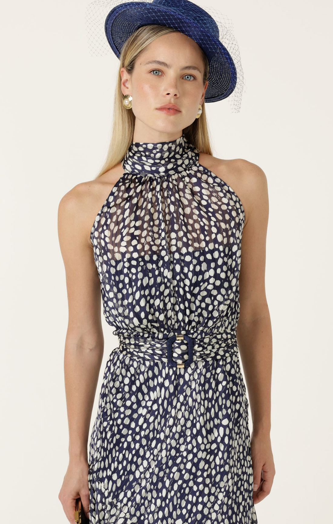 Sacha Drake Austen Dress -Navy White Spot - Image 5