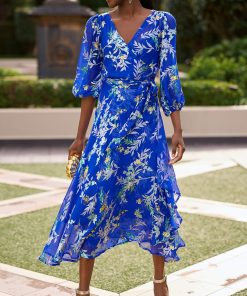 Sacha Drake Elspeth Dress-Sapphire Floral