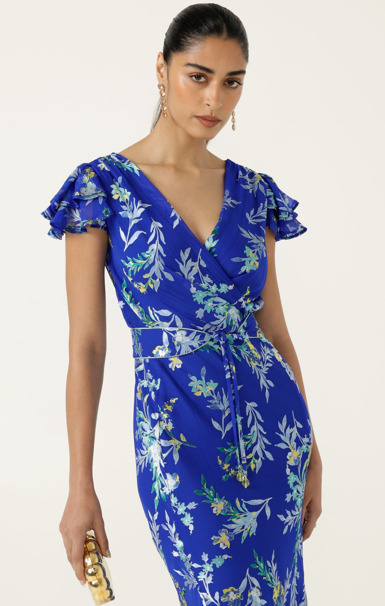 Sacha Drake Evelyn Midi Dress-Sapphire Floral - Image 2