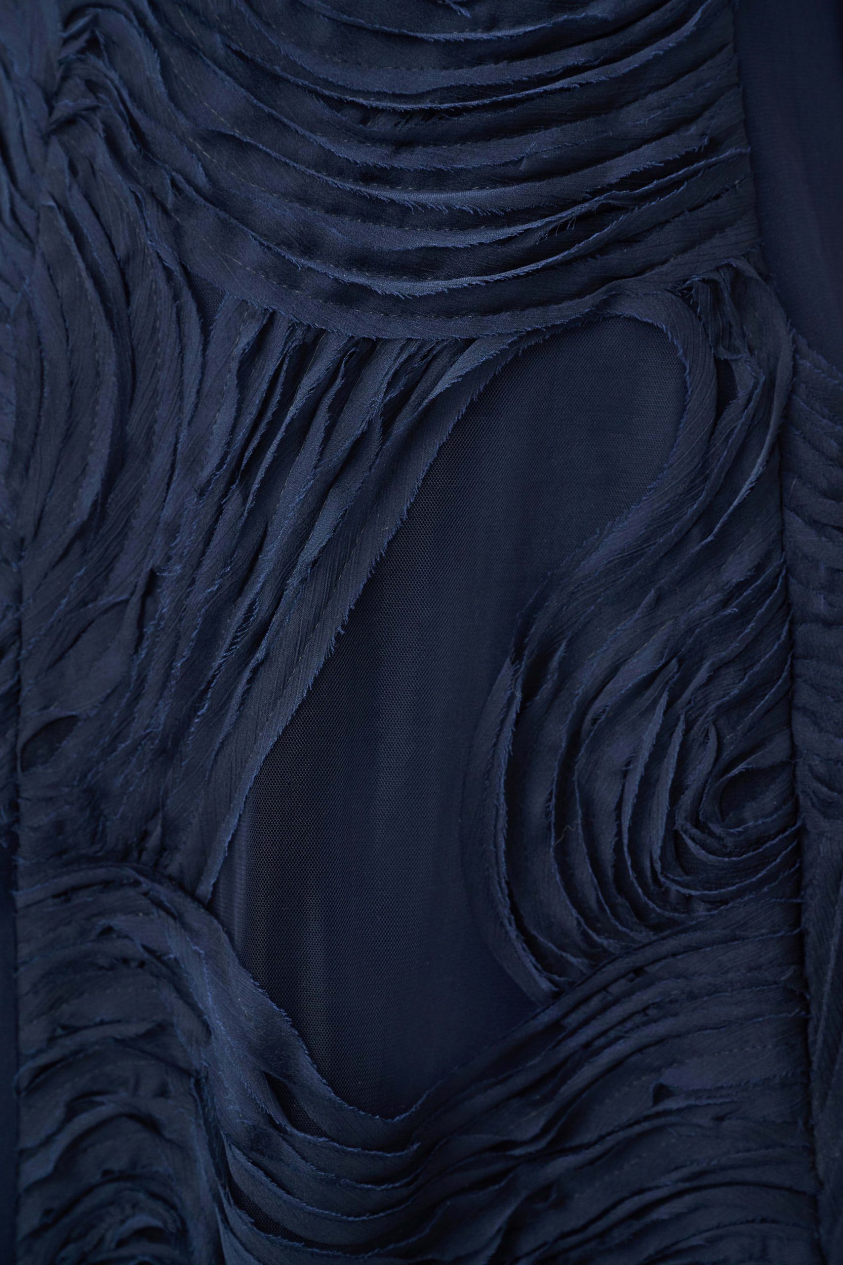 Joseph Ribkoff Embroidered Swirl Fit & Flare Dress - Midnight Blue - Image 8