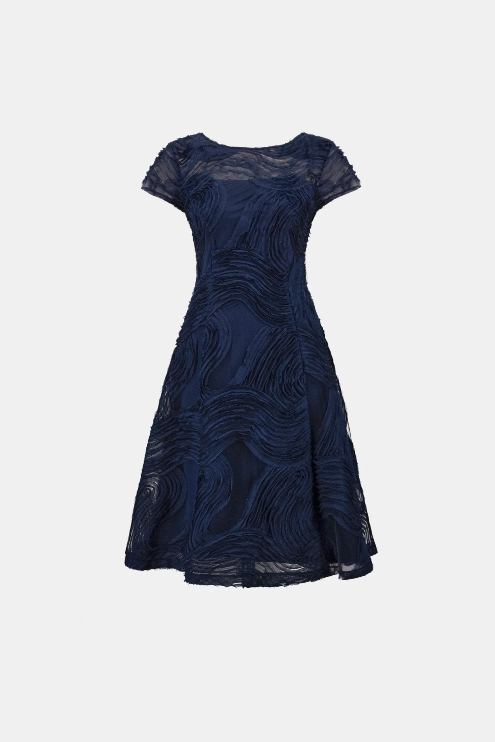 Joseph Ribkoff Embroidered Swirl Fit & Flare Dress - Midnight Blue - Image 7