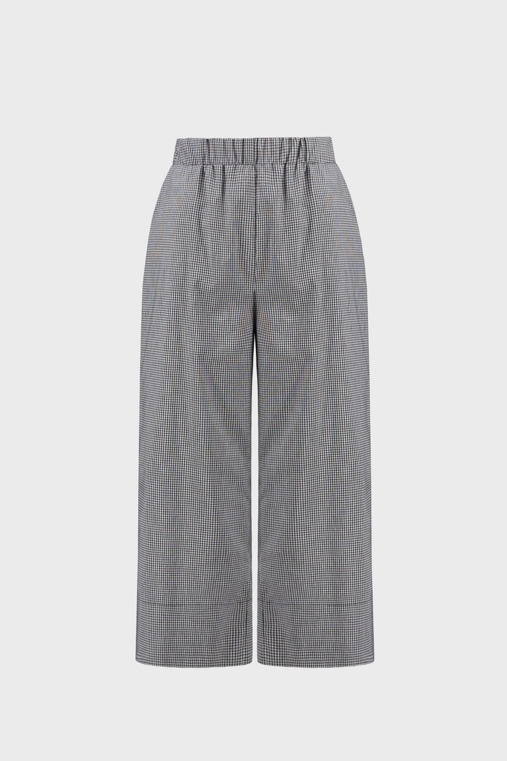Joseph Ribkoff Gingham Culotte Pants - Black/White - Image 6