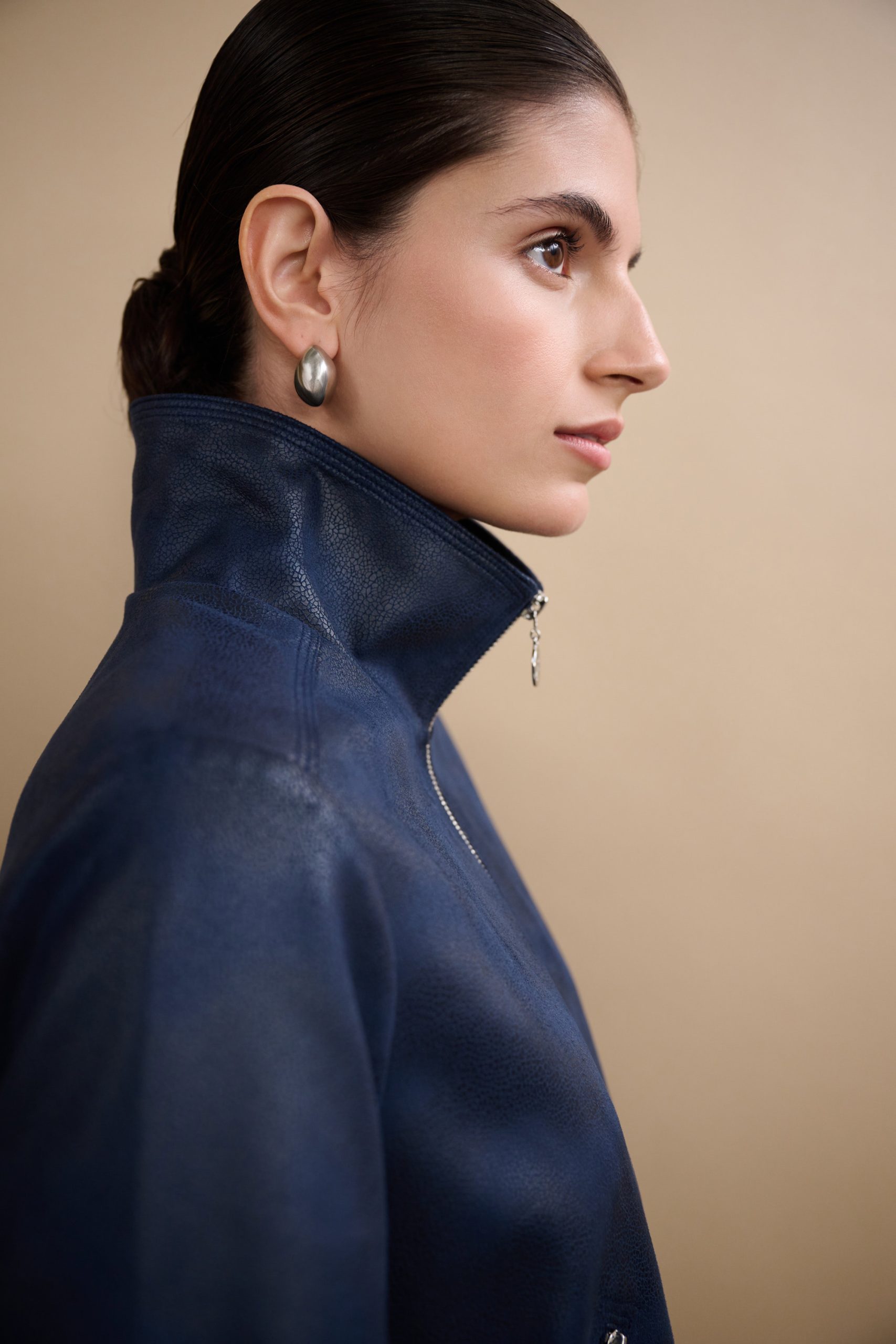 Joseph Ribkoff Faux Suede Blouson Jacket - Midnight - Image 5