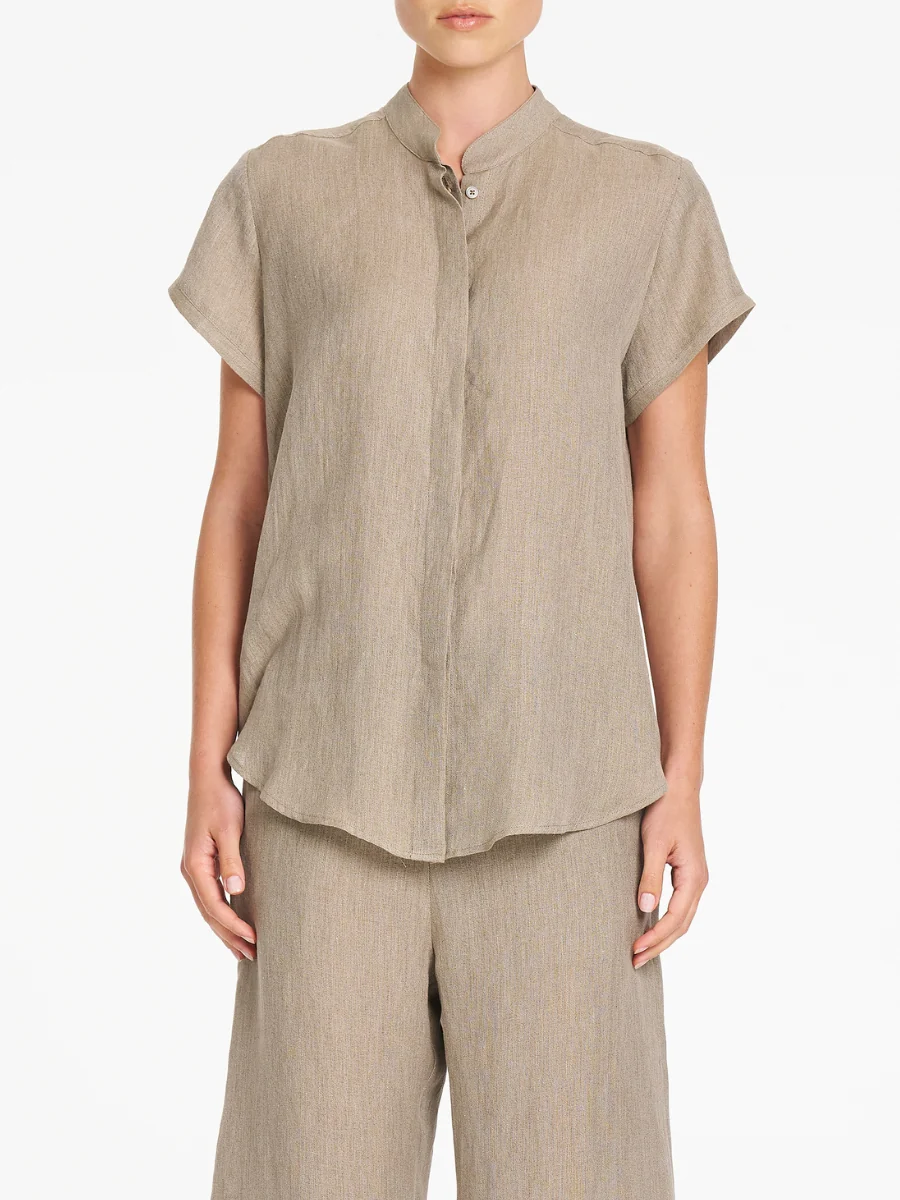 Mela Purdie Stand Shirt Lino - Stucco