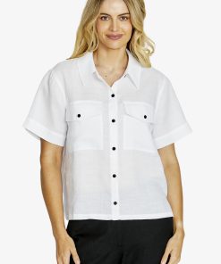 Ping Pog Effie Crop Shirt-Vanilla