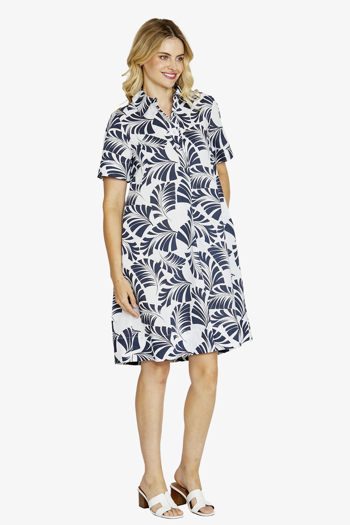 Ping Pong Flynn Tab Front Swing Dress - Desert Palm - Image 4
