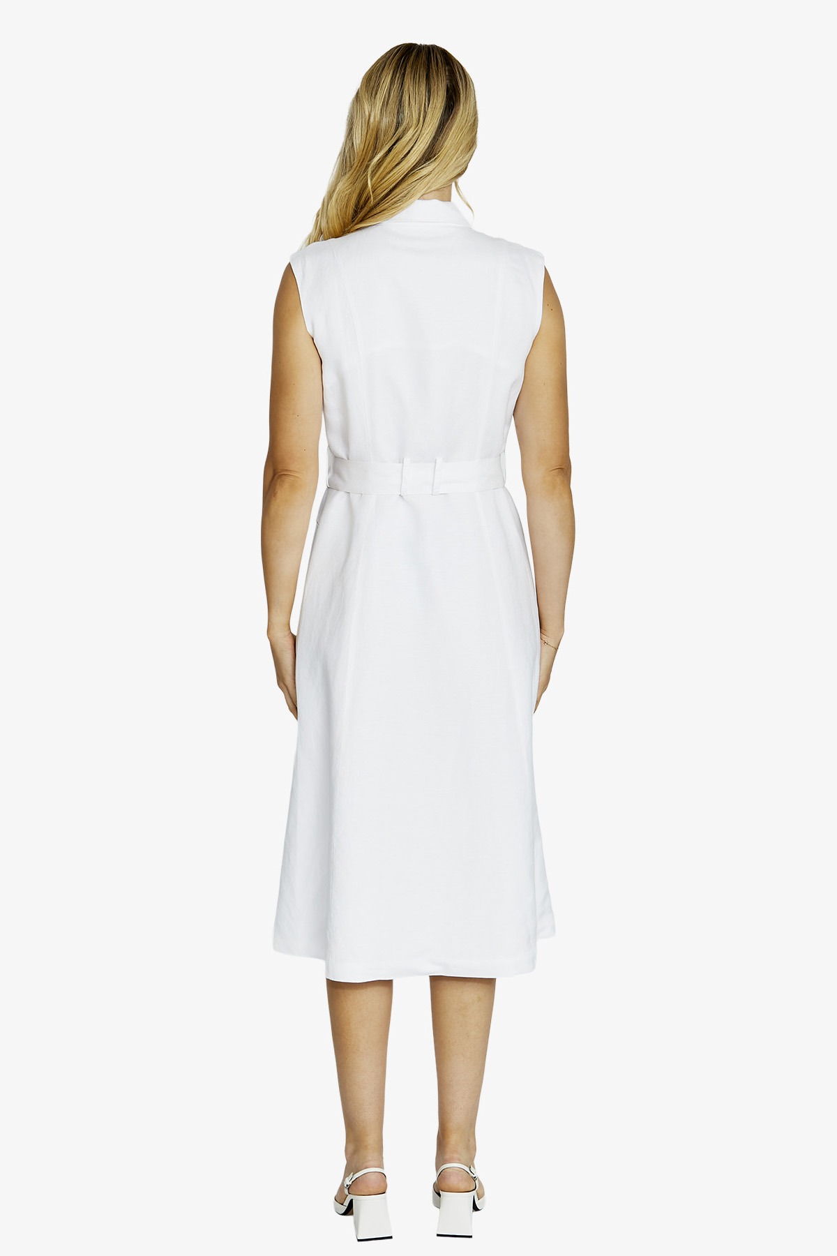 Ping Pong Amara Sleeveless Shirt Dress -White - Image 3