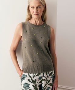 POL Viloa Tank Beaded - Moss