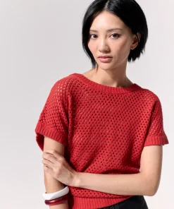 Marco Polo Two Way Zip Thru Knit - Terracotta