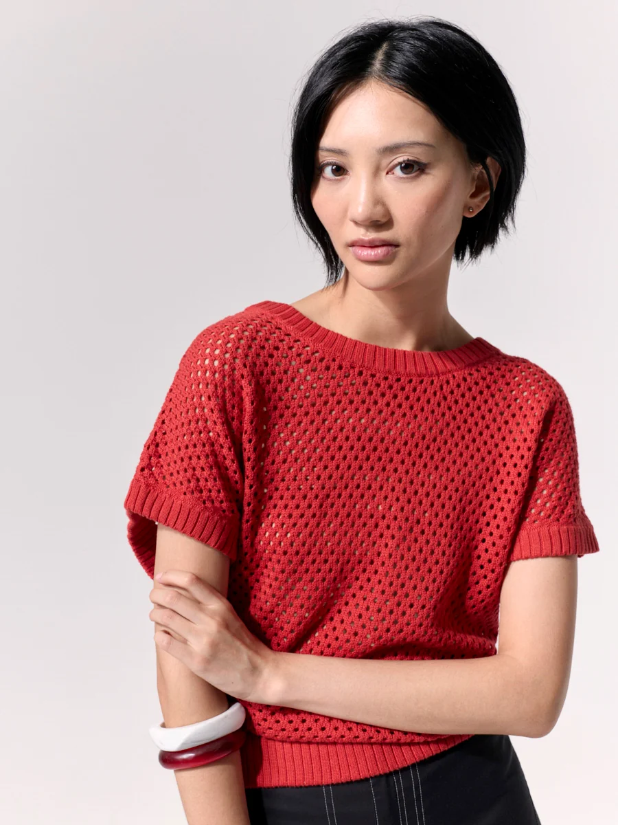 Marco Polo Two Way Zip Thru Knit - Terracotta