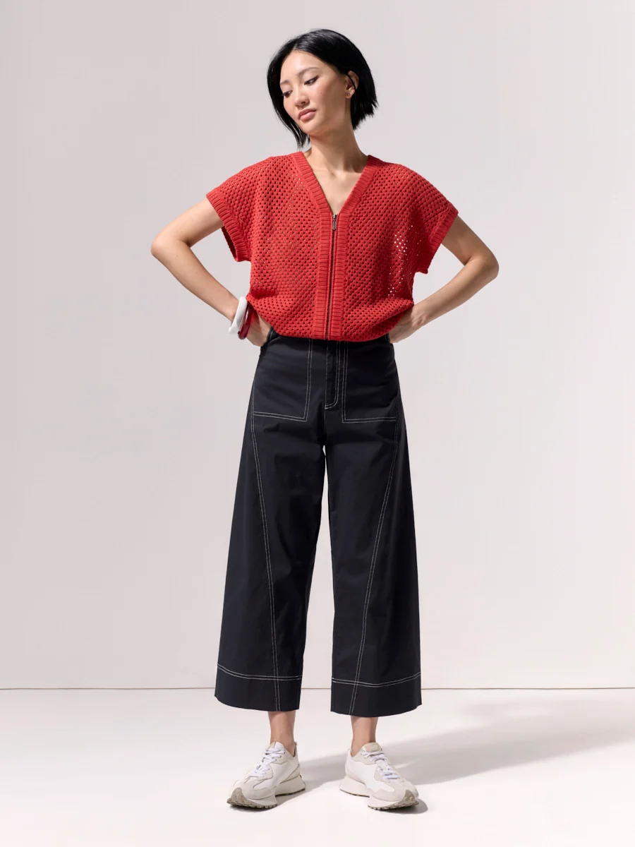 Marco Polo Two Way Zip Thru Knit - Terracotta - Image 5
