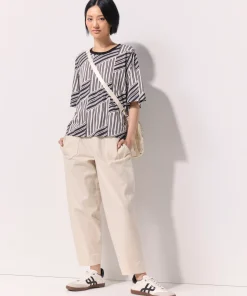 Marco Polo Comfort Linen Cargo Pant - Oyster Mix