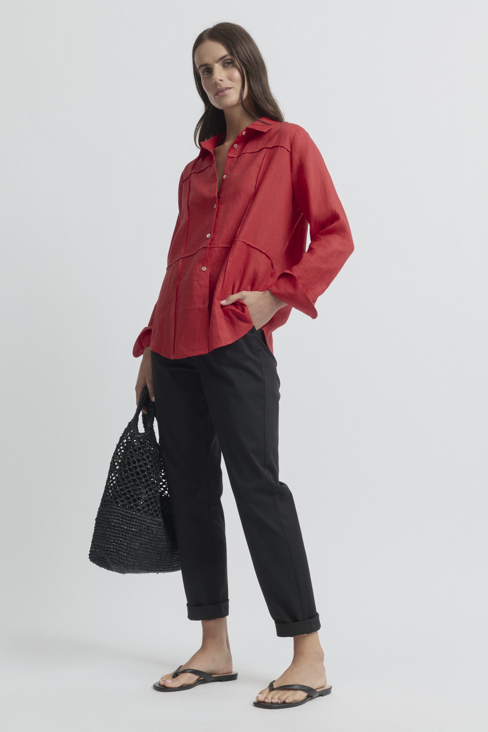 Yarra Trail Tirari Pintuck Shirt - Chilli - Image 2