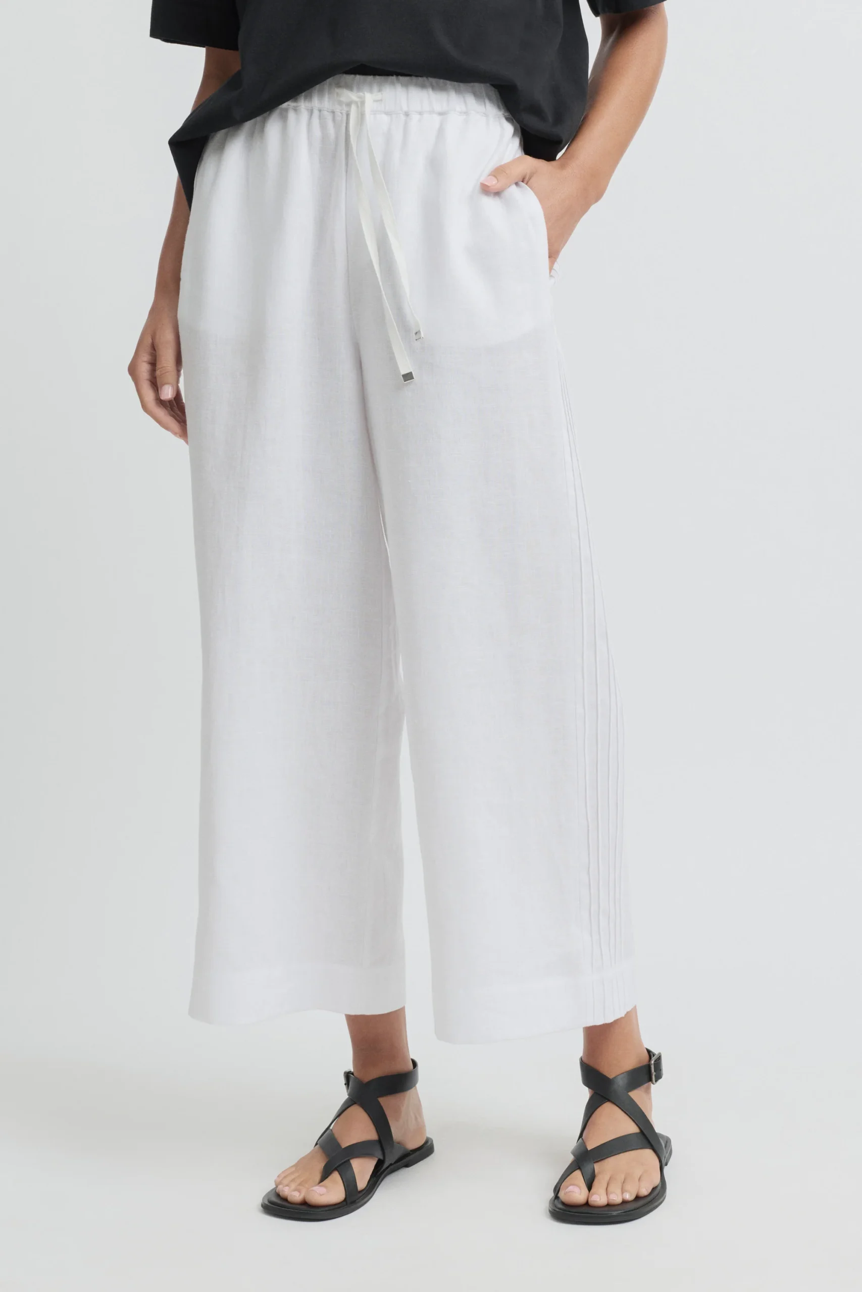 Yarra Trail Tirari Pintuck Pant - White