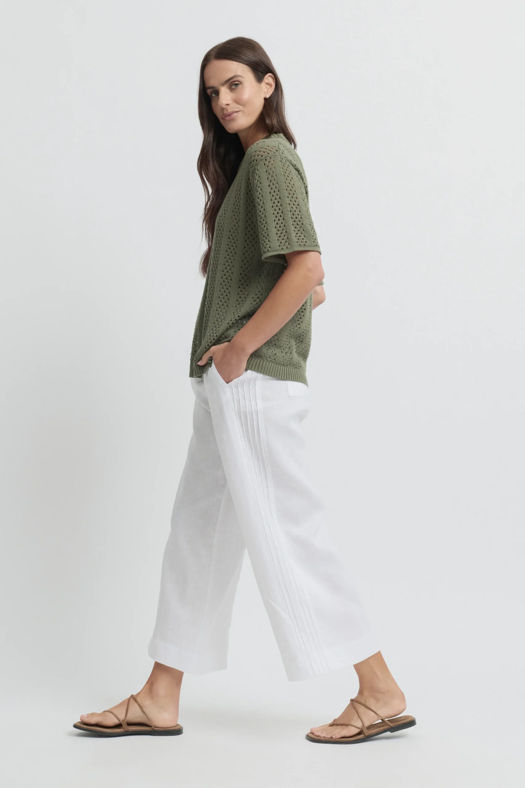 Yarra Trail Tirari Pintuck Pant - White - Image 2