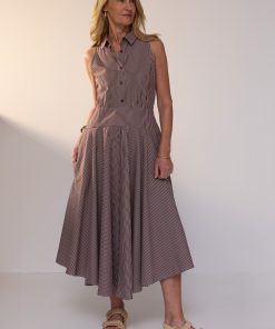 POL Meri Dress - Chocolate Stripe