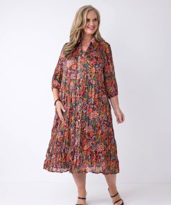 Swish Printed Crushed Georgette Dress with Slip - Carnivale